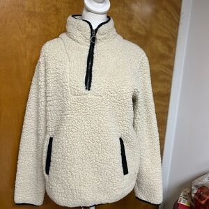 Thread & Supply Cream and Black Sherpa Pullover